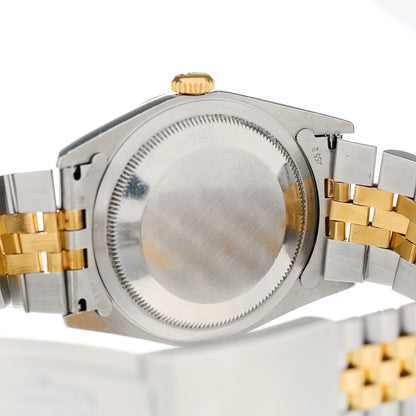 Rolex Stainless Steel 18K Yellow Gold Diamond 36mm Oyster Perpetual Datejust Watch White Roman 16233 4 of 4