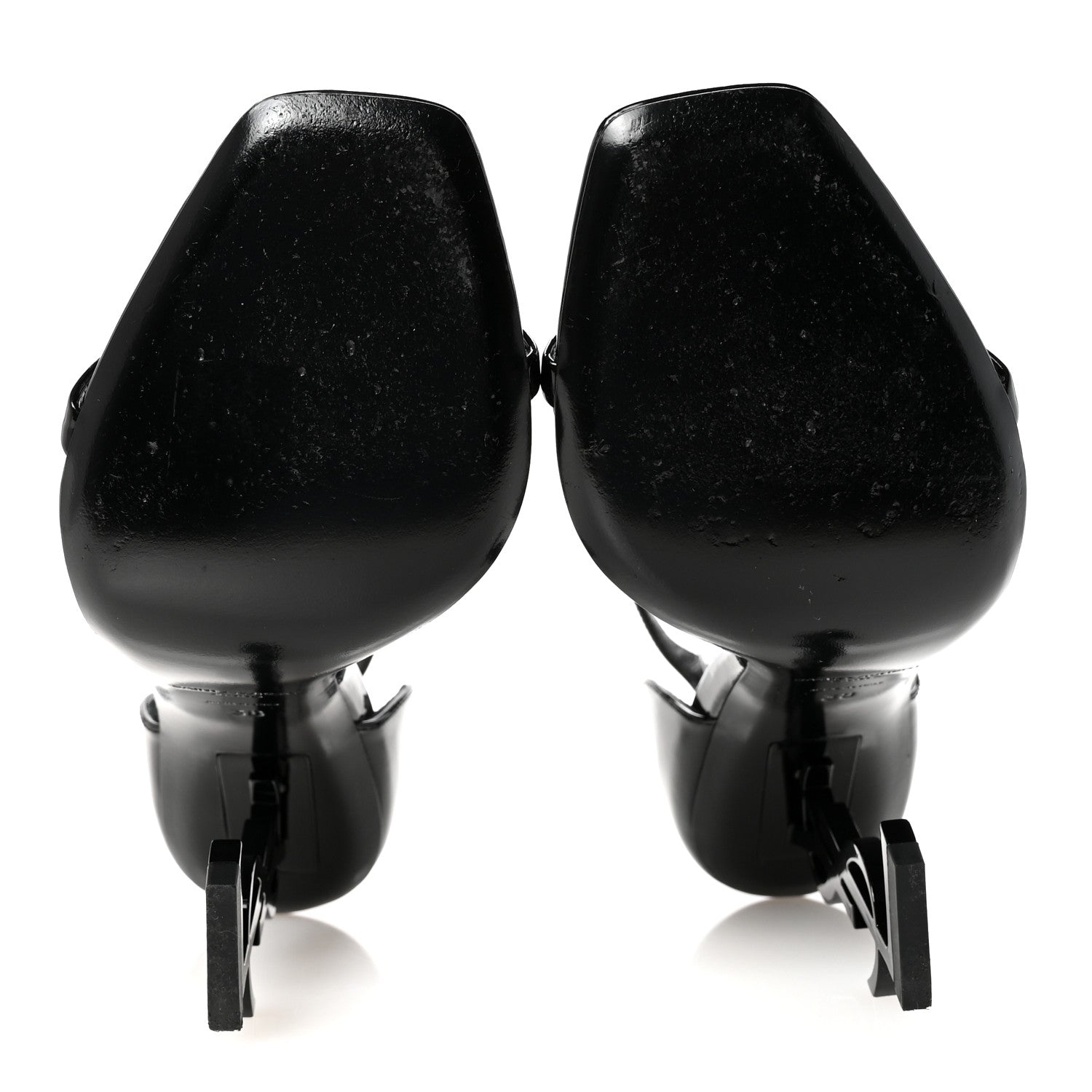 Saint Laurent Patent Calfskin Opyum 110 Sandals 38 Black 6 of 9