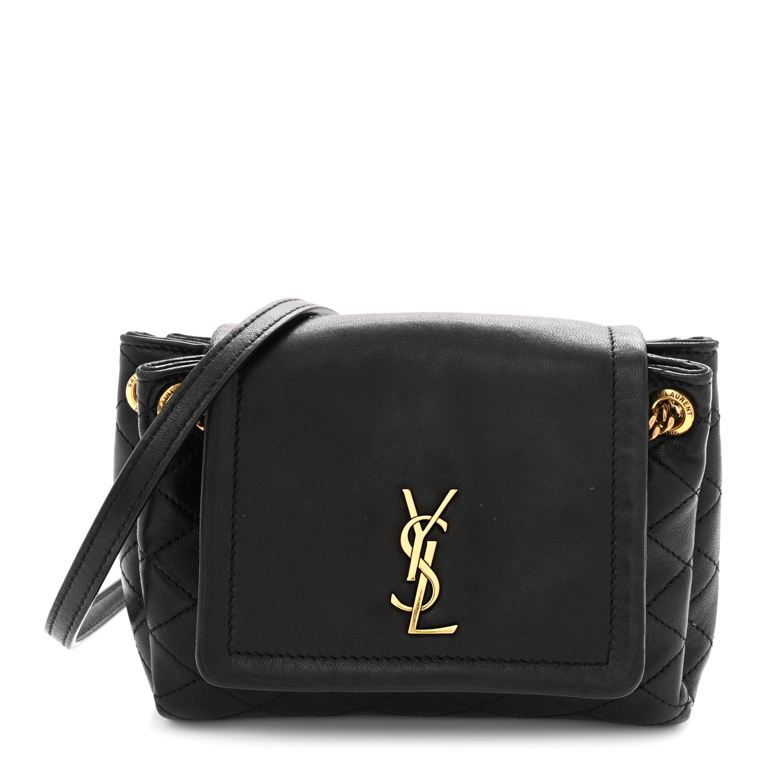 Saint Laurent Lambskin Quilted Monogram Mini Nolita Black 1 of 10