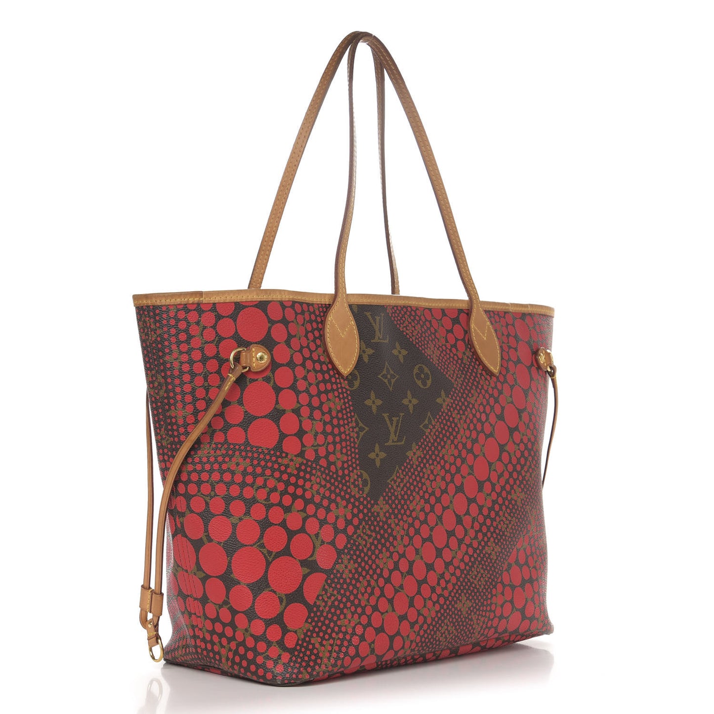 Monogram Kusama Waves Neverfull MM Red
