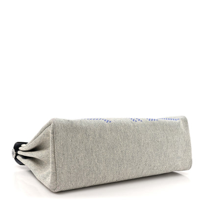 Hermes Vache Hunter Toile H Brides de Gala Herbag Zip Retourne 31 PM Bleu De France Ecru Black 5 of 12