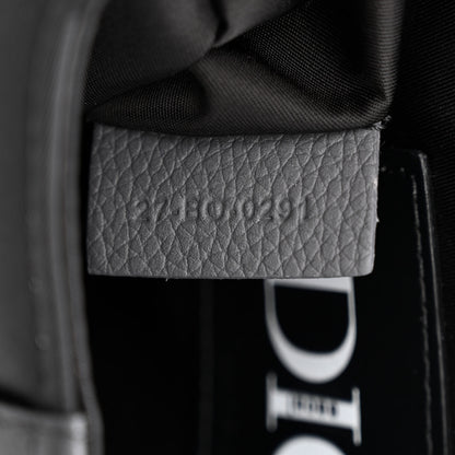 Christian Dior X SACAI Grained Calfskin Technical Fabric Mens Saddle Bag Black 7 of 10