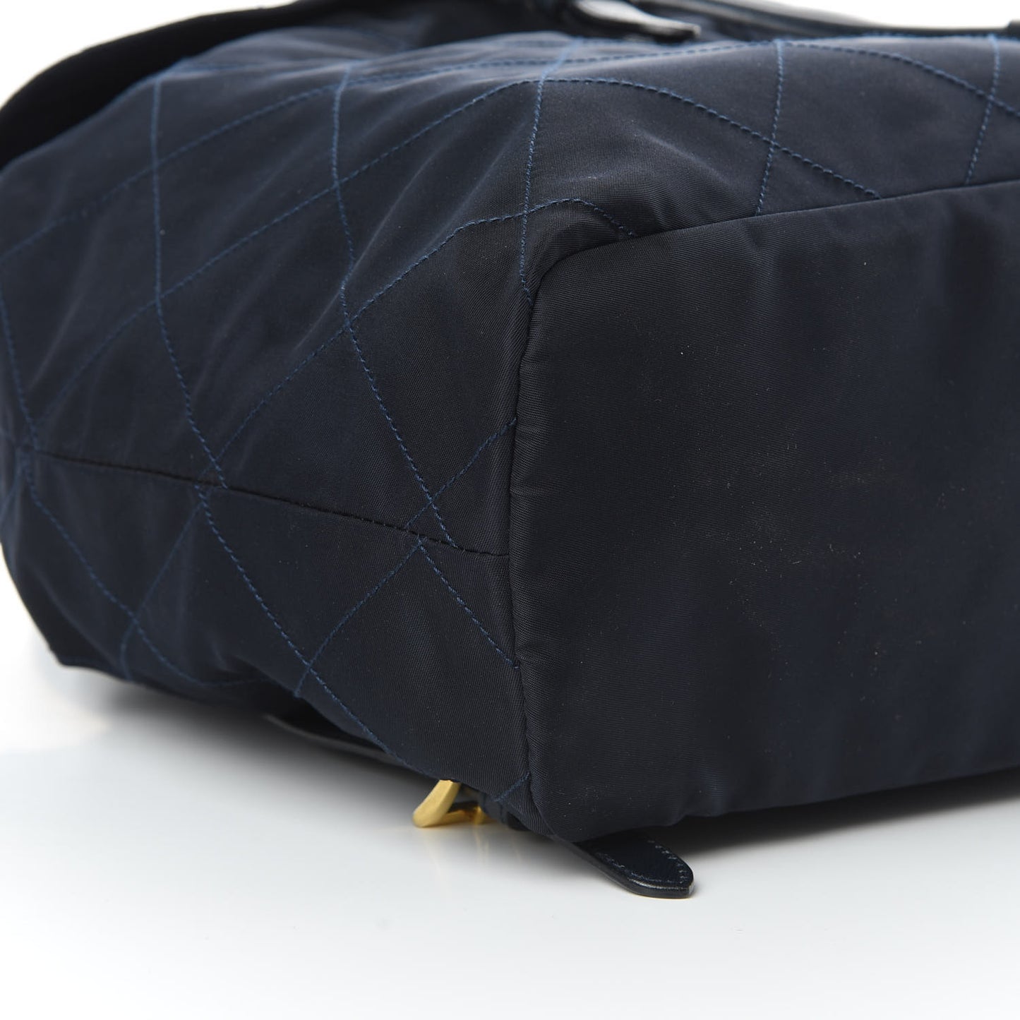 Tessuto Nylon Vela Quilted Chain Backpack Navy