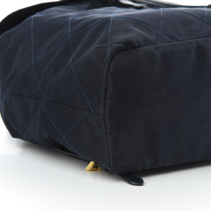 Prada Tessuto Nylon Vela Quilted Chain Backpack Navy 8 of 13