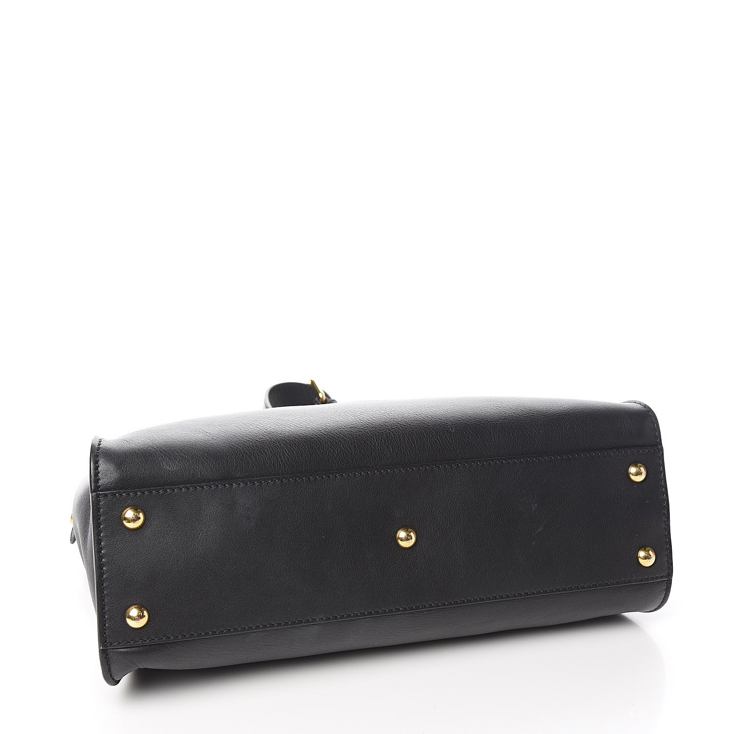Fendi Vitello Seta Shiny Nappa Medium Peekaboo Iconic Satchel Black 3 of 14