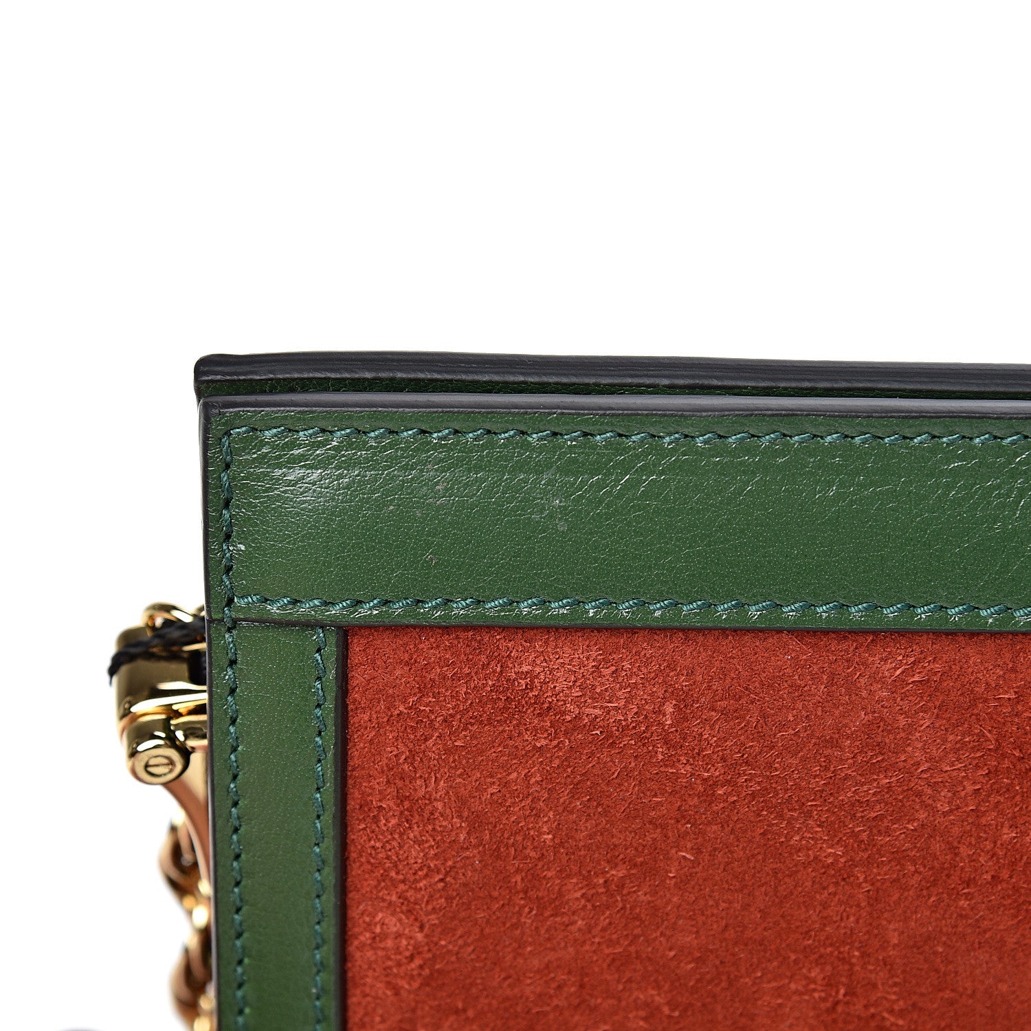 Gucci Suede Calfskin GG Web Small Ophidia Chain Shoulder Bag Brown Red Green 10 of 10