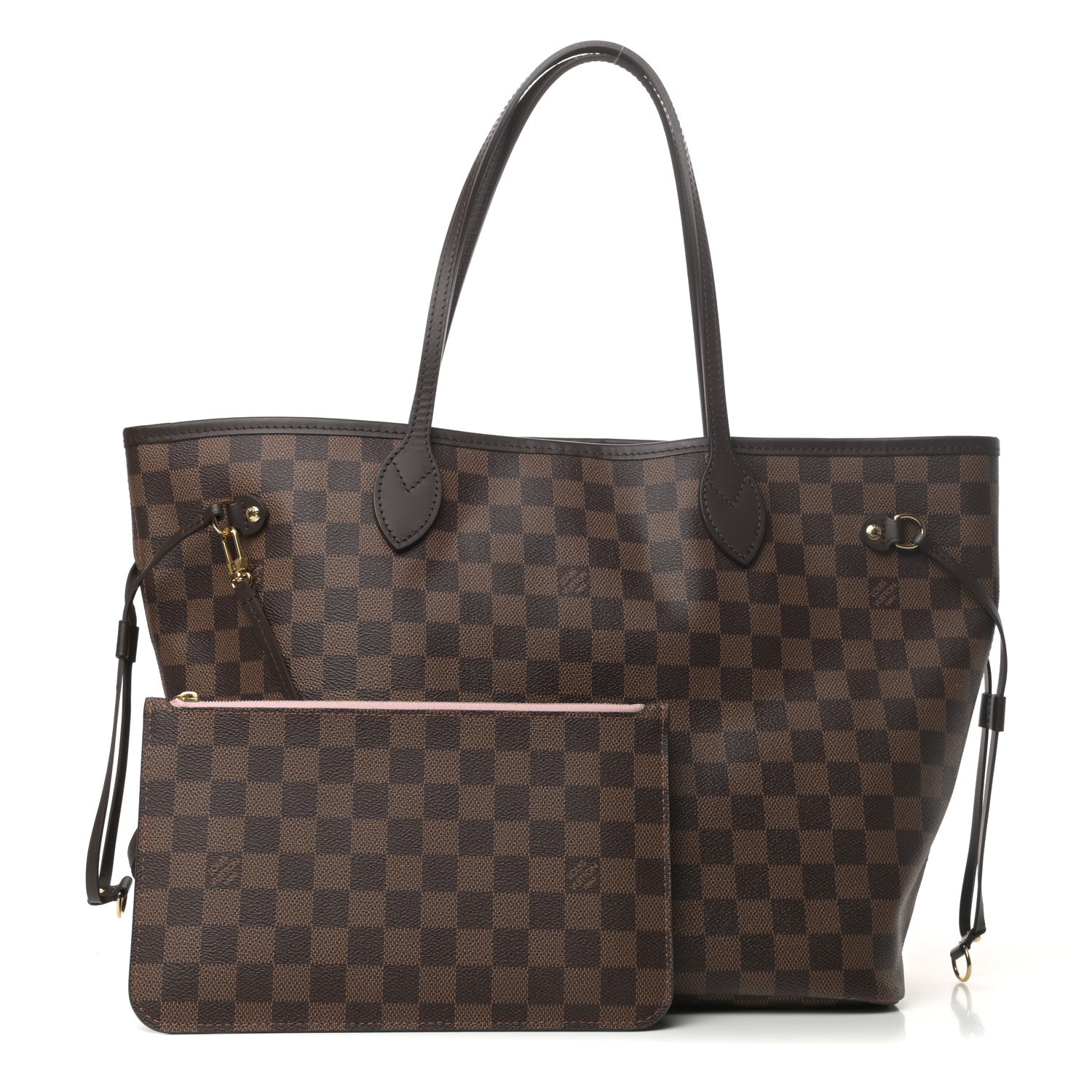 Louis Vuitton Damier Ebene Neo Neverfull MM Rose Ballerine 1 of 10