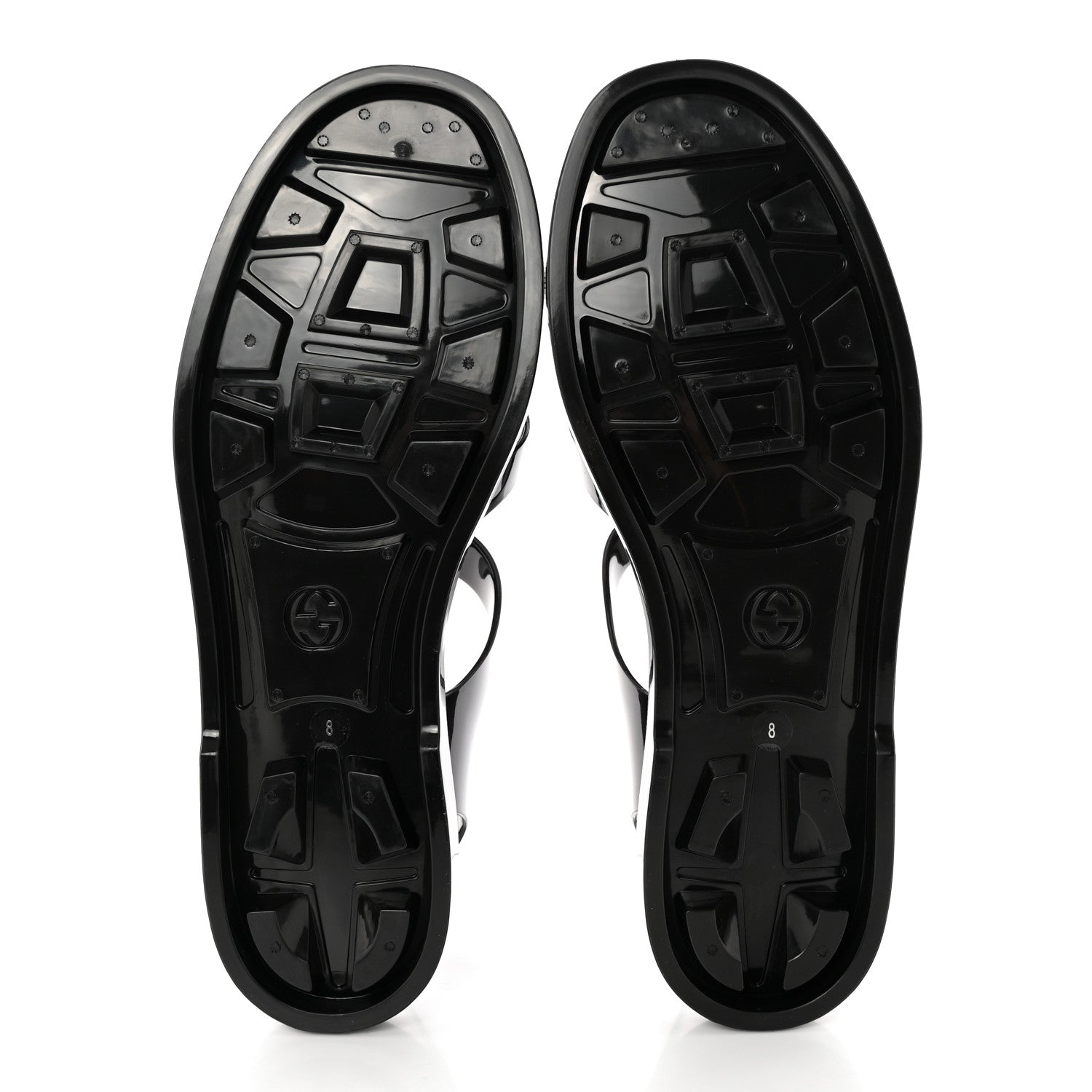 Gucci Shiny Rubber Mens Double G Buckle Strap Sandals 8 Black 5 of 8