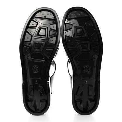 Gucci Shiny Rubber Mens Double G Buckle Strap Sandals 8 Black 5 of 8