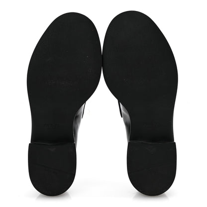 Prada Spazzolato Metal Triangle Logo 50mm Loafers 38 Black 6 of 9