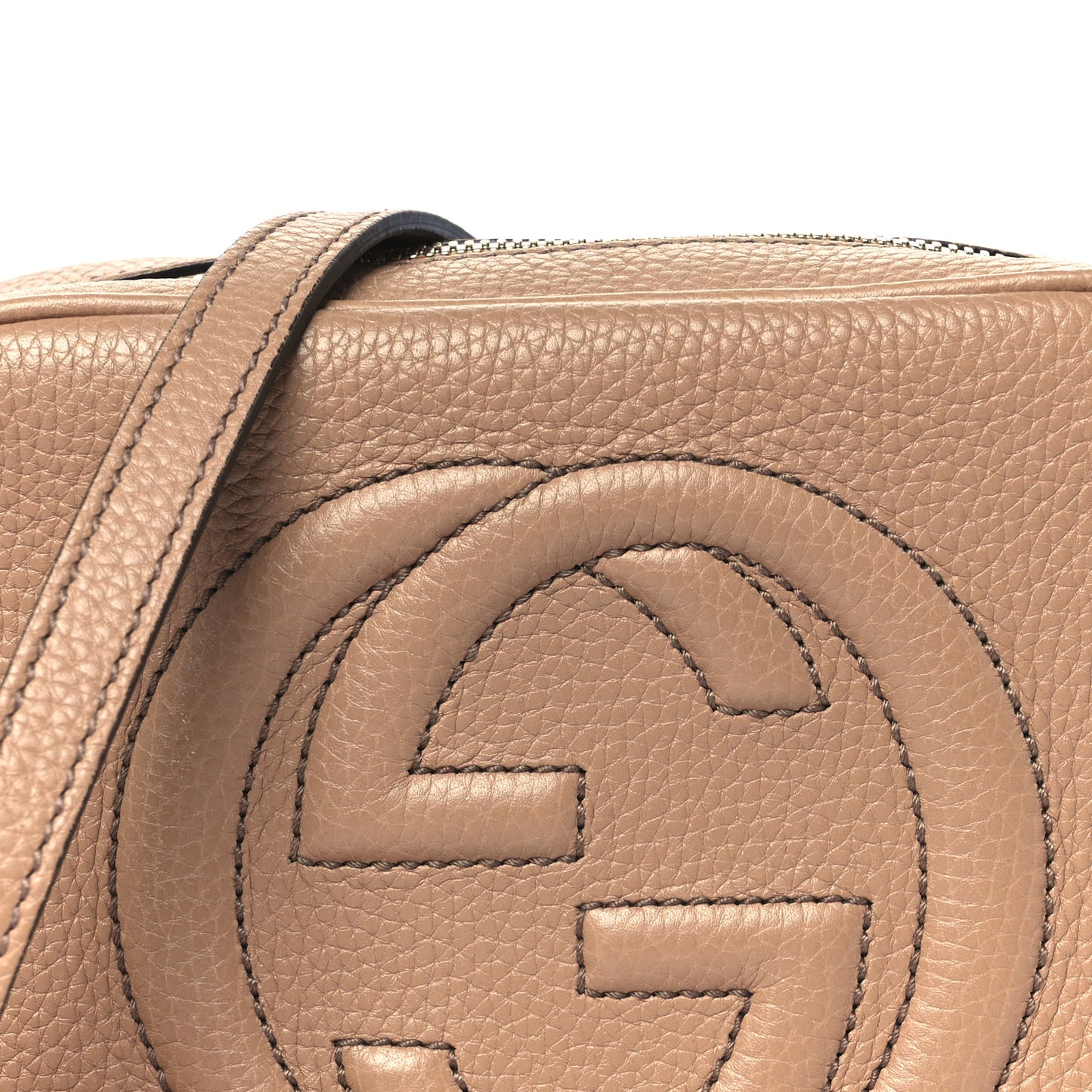 Pebbled Calfskin Small Soho Disco Bag Camelia