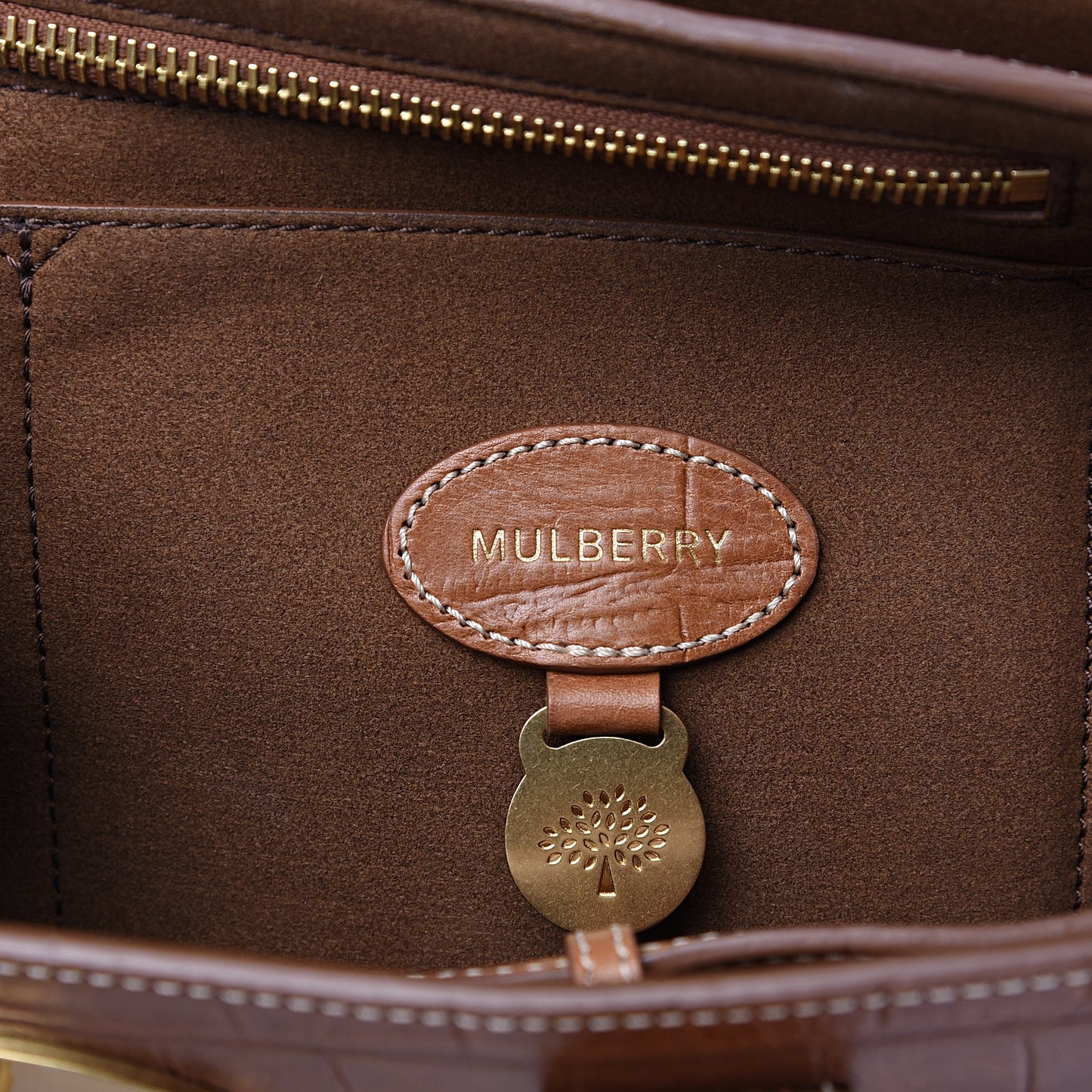 Crocodile Embossed Bayswater Camel