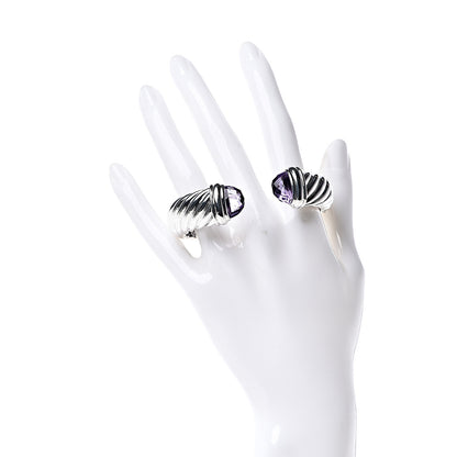 David Yurman Sterling Silver Amethyst 15mm Waverly Bracelet 2 of 5