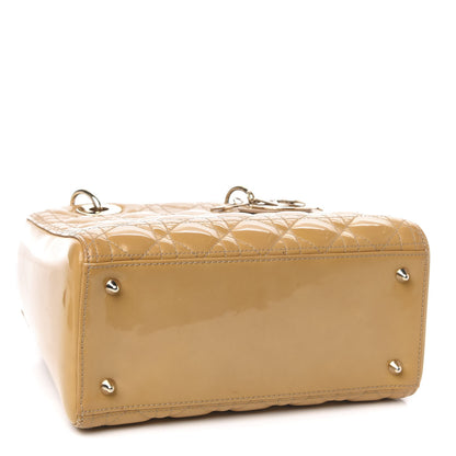 Christian Dior Patent Cannage Medium Lady Dior Beige 4 of 11
