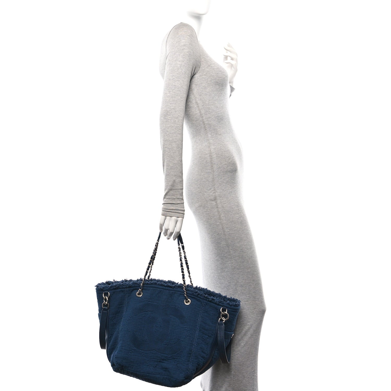 Chanel Canvas Small Double Face Tote Navy 2 of 13