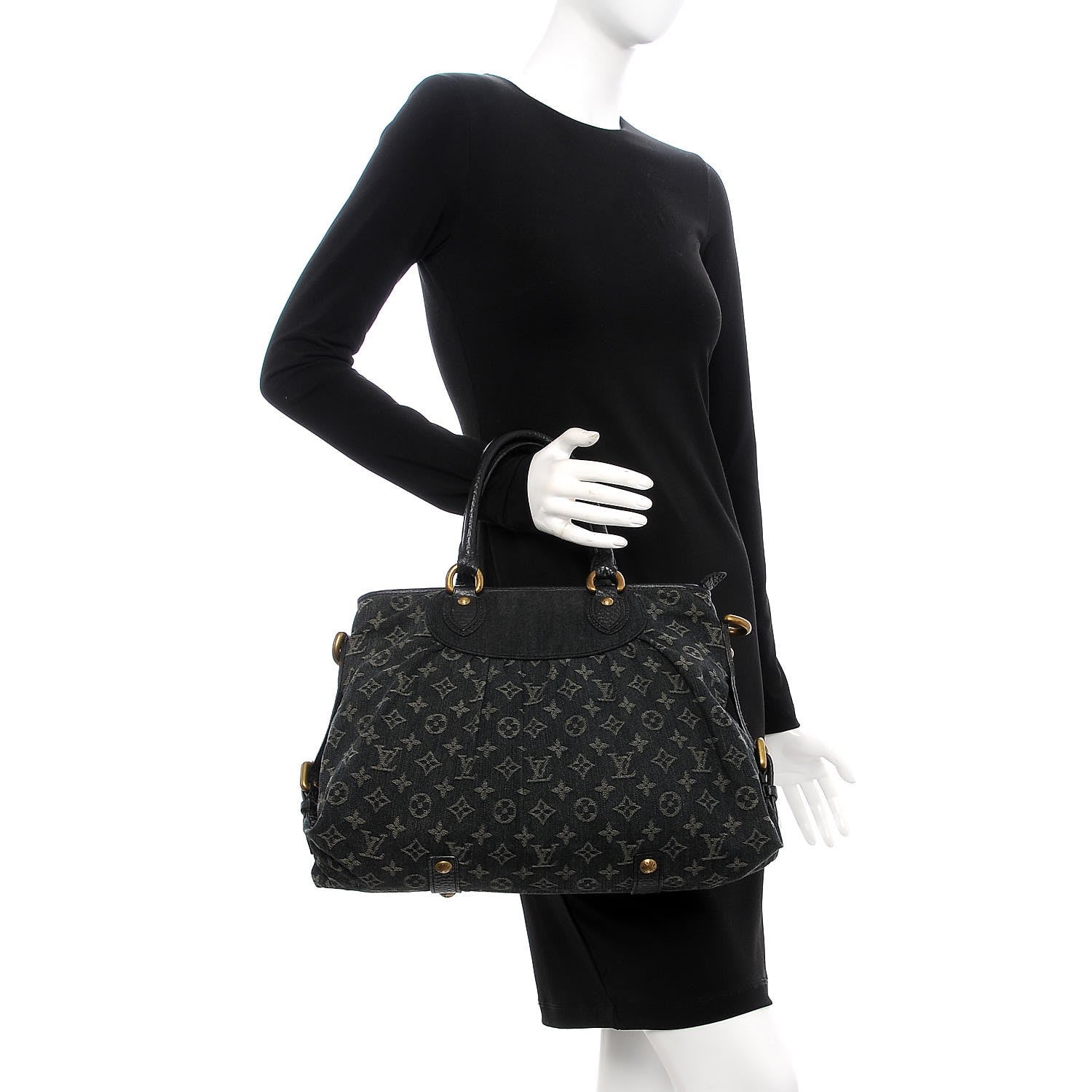 Louis Vuitton Denim Neo Cabby MM Black 2 of 10