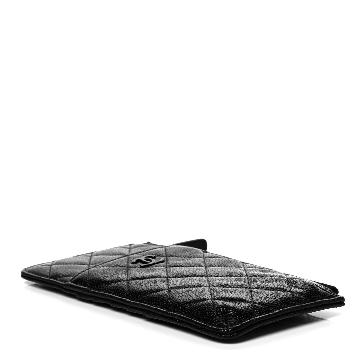 Caviar Quilted Classic Flat Wallet Pouch So Black