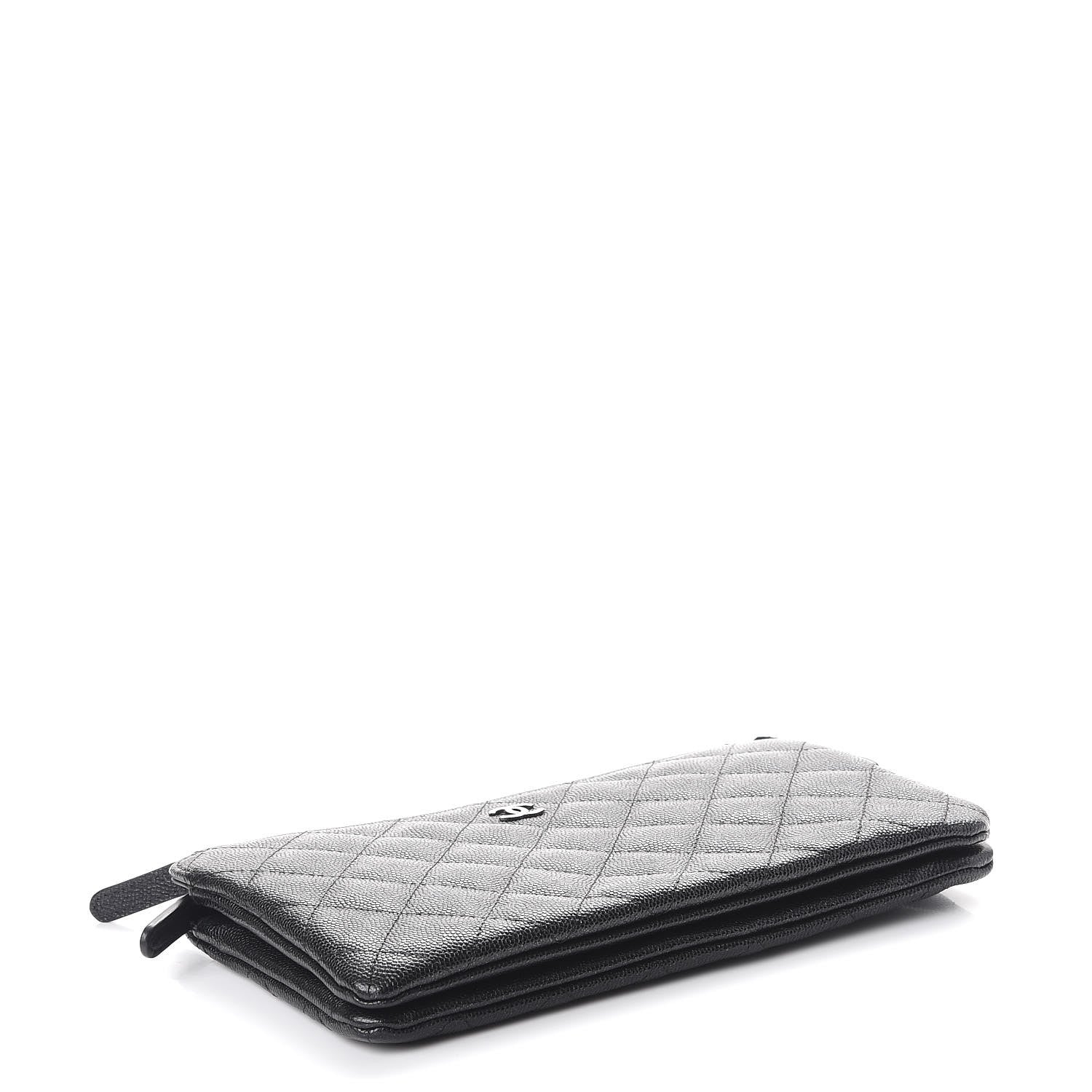 Chanel Iridescent Caviar Quilted Large Zipped Clutch Black 4 of 9