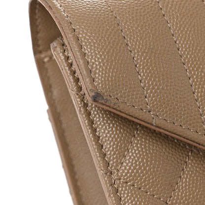 Saint Laurent Grain De Poudre Textured Mixed Matelasse Medium Triquilt Monogram Satchel Dark Beige 20 of 23
