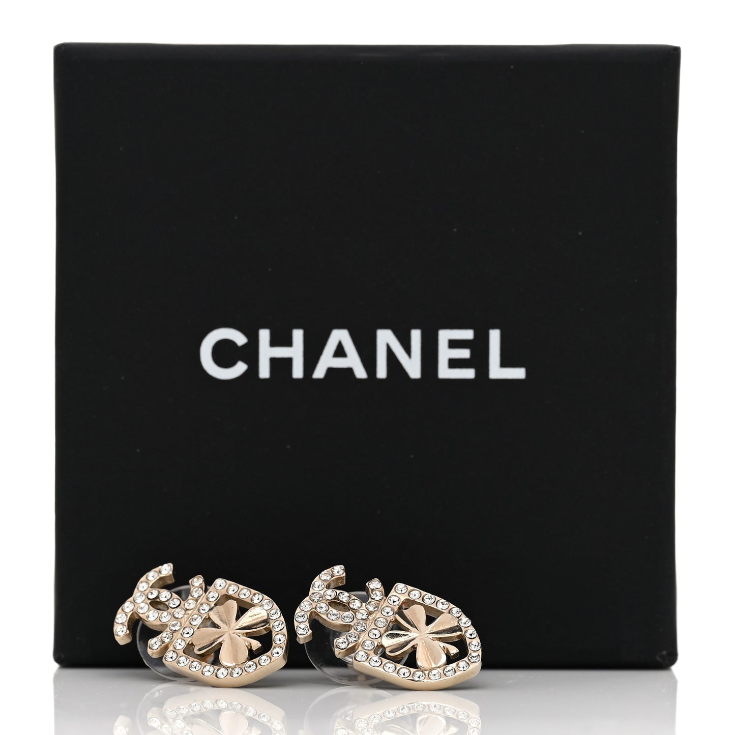 Crystal CC Sergeant Chanel Earrings Gold