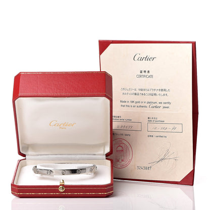 Cartier 18K White Gold LOVE Bracelet 20 8 of 9
