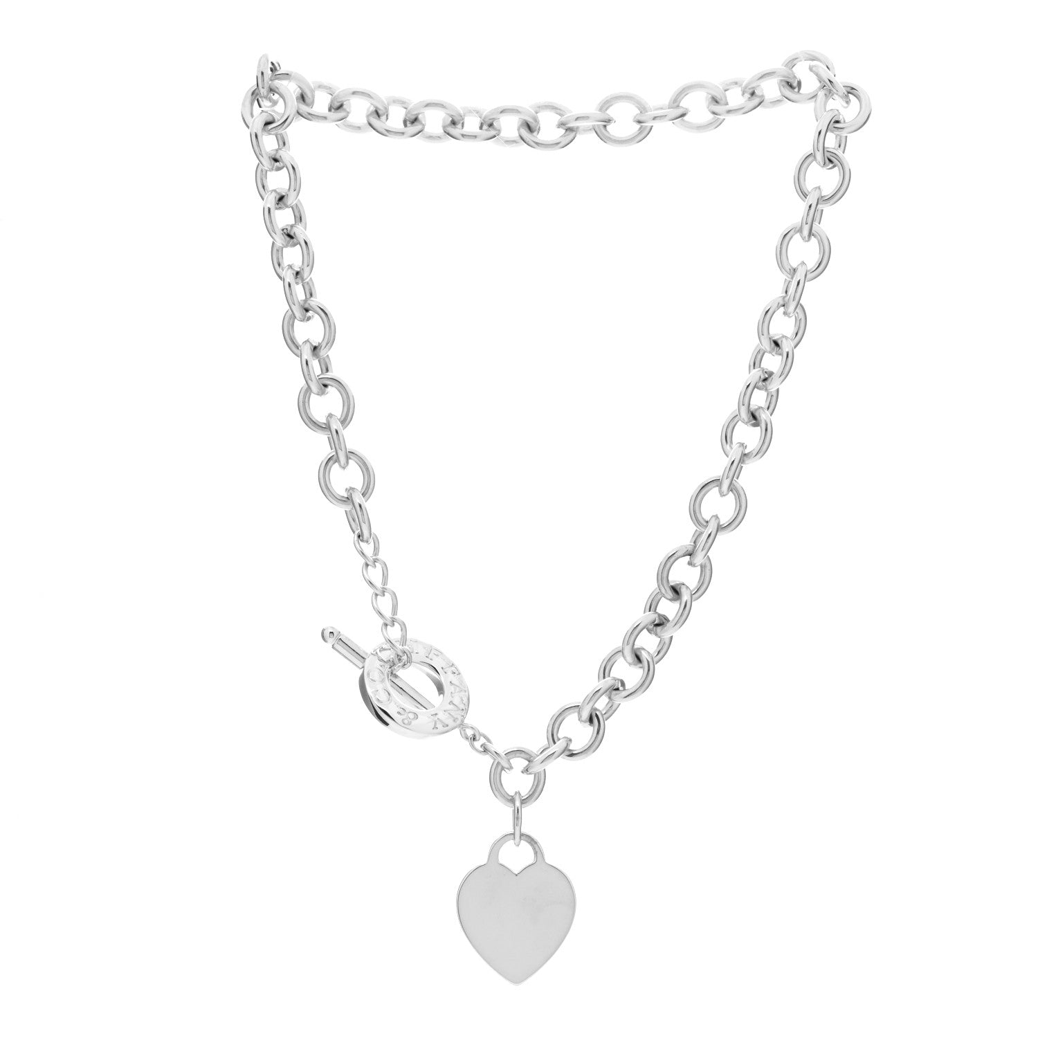 Tiffany Sterling Silver Heart Tag Toggle Necklace 2 of 3