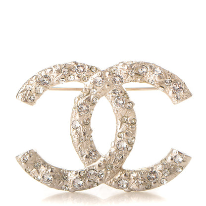 Chanel Crystal CC Brooch Silver 1 of 4