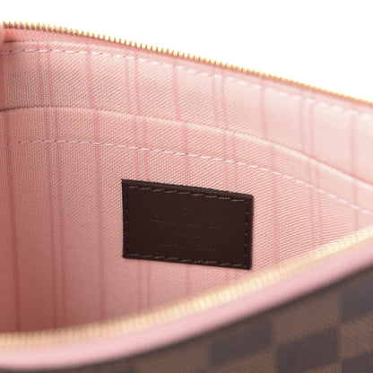 Louis Vuitton Damier Ebene Neverfull MM GM Pochette Rose Ballerine 8 of 9