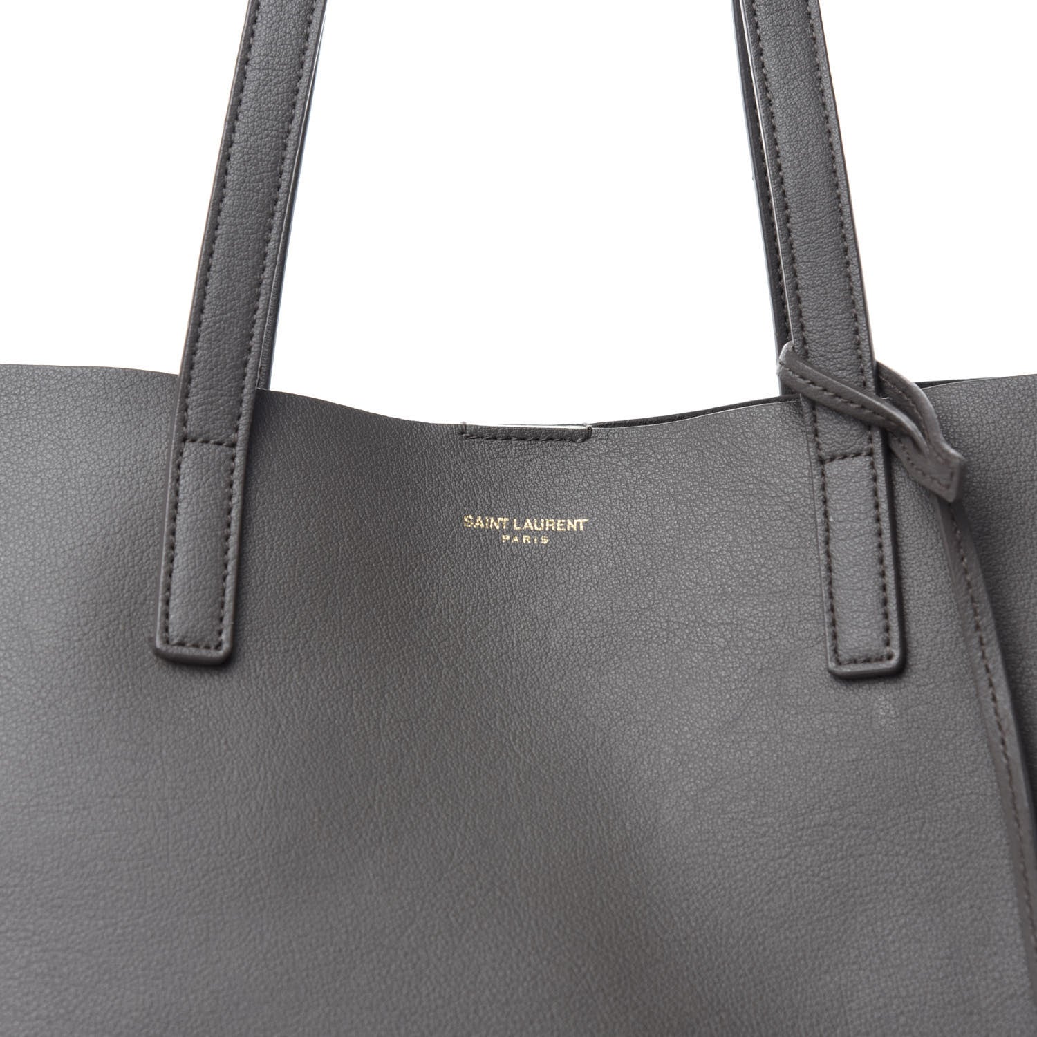 Saint Laurent Calfskin Large Shopping Tote Dark Grey 7 of 7