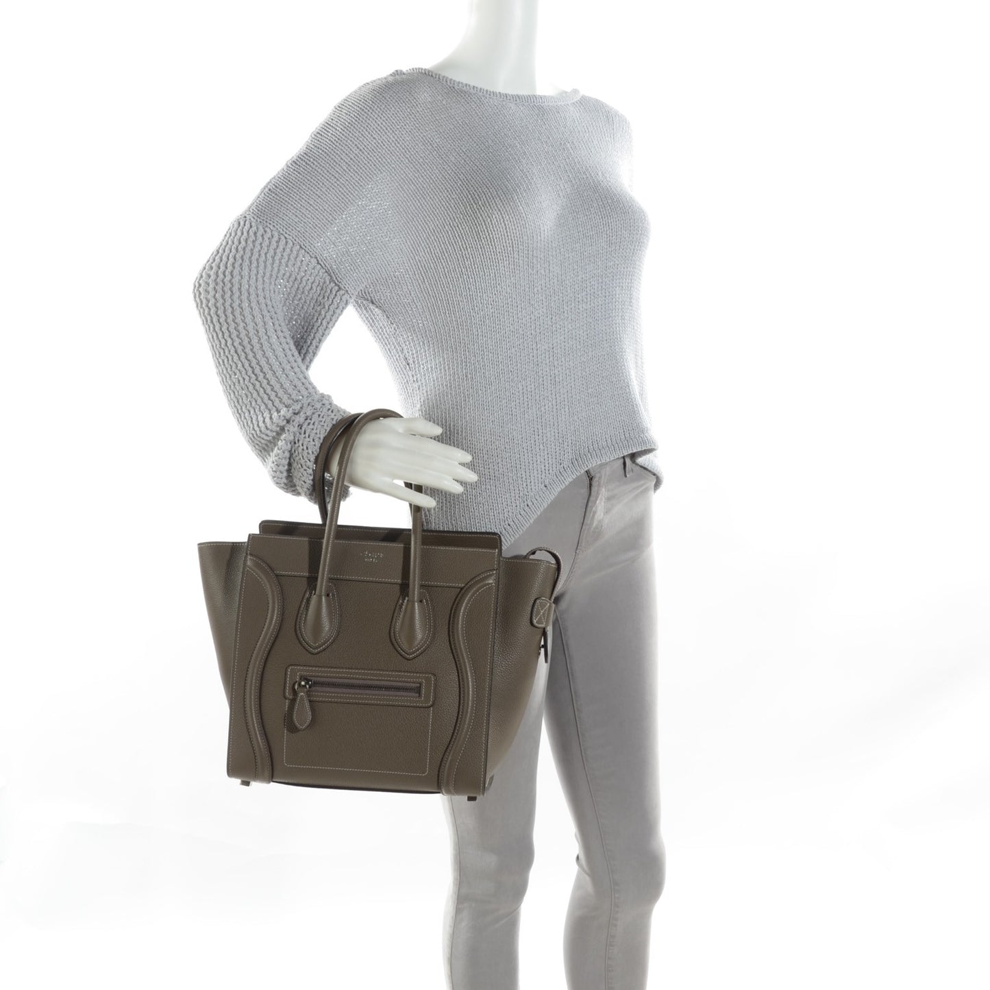 Drummed Calfskin Micro Luggage Souris