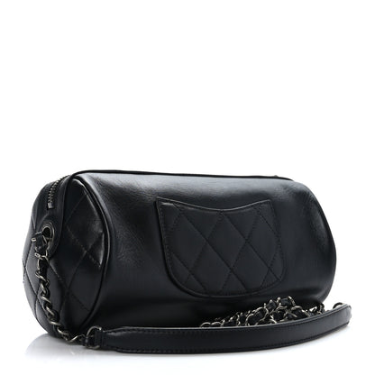 Chanel Metallic Lambskin Signe Bowling Bag Black 3 of 9