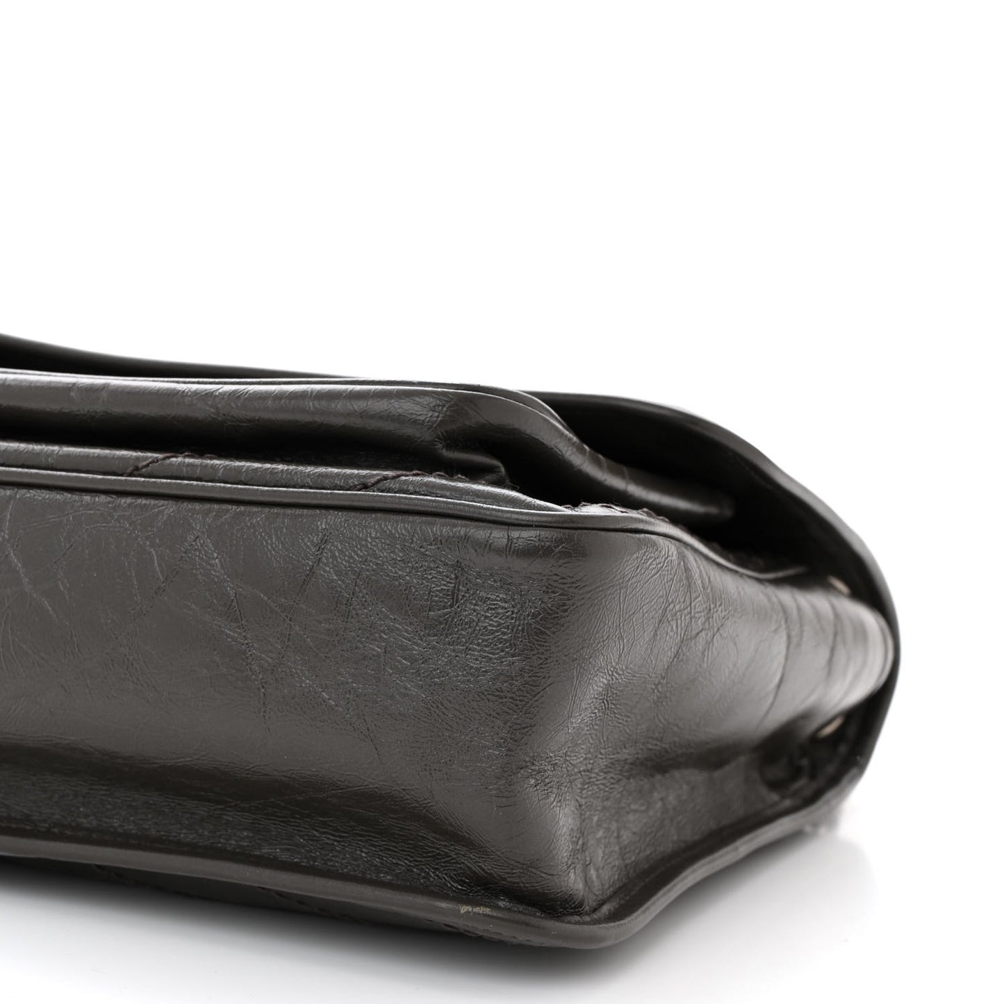 Crinkled Calfskin Matelasse Monogram Medium Niki Chain Satchel Pebble