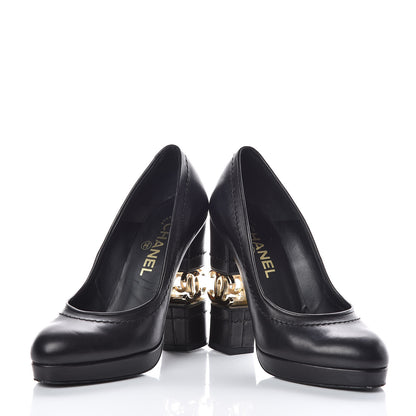 Chanel Calfskin Escarpins CC Pumps 36.5 Black 6 of 13
