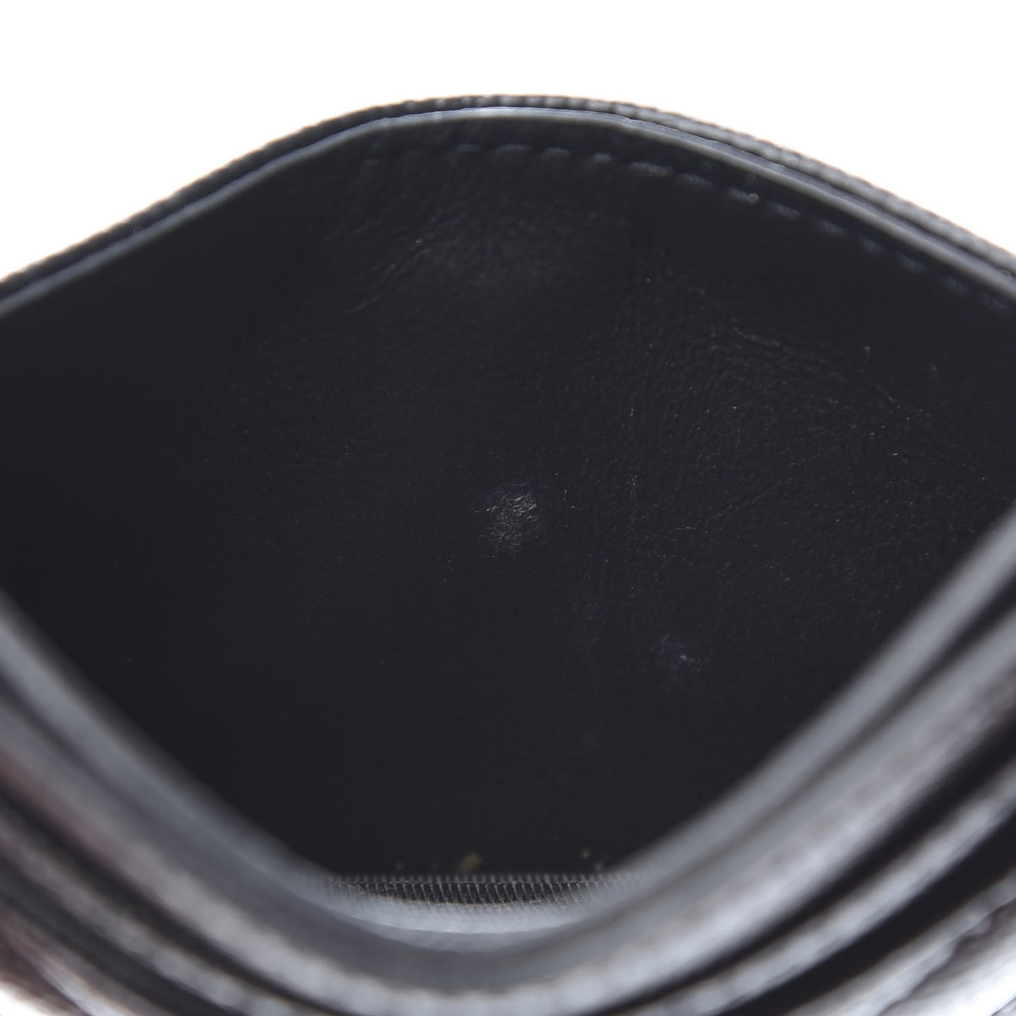Grain De Poudre Matelasse Chevron Monogram Credit Card Case Black