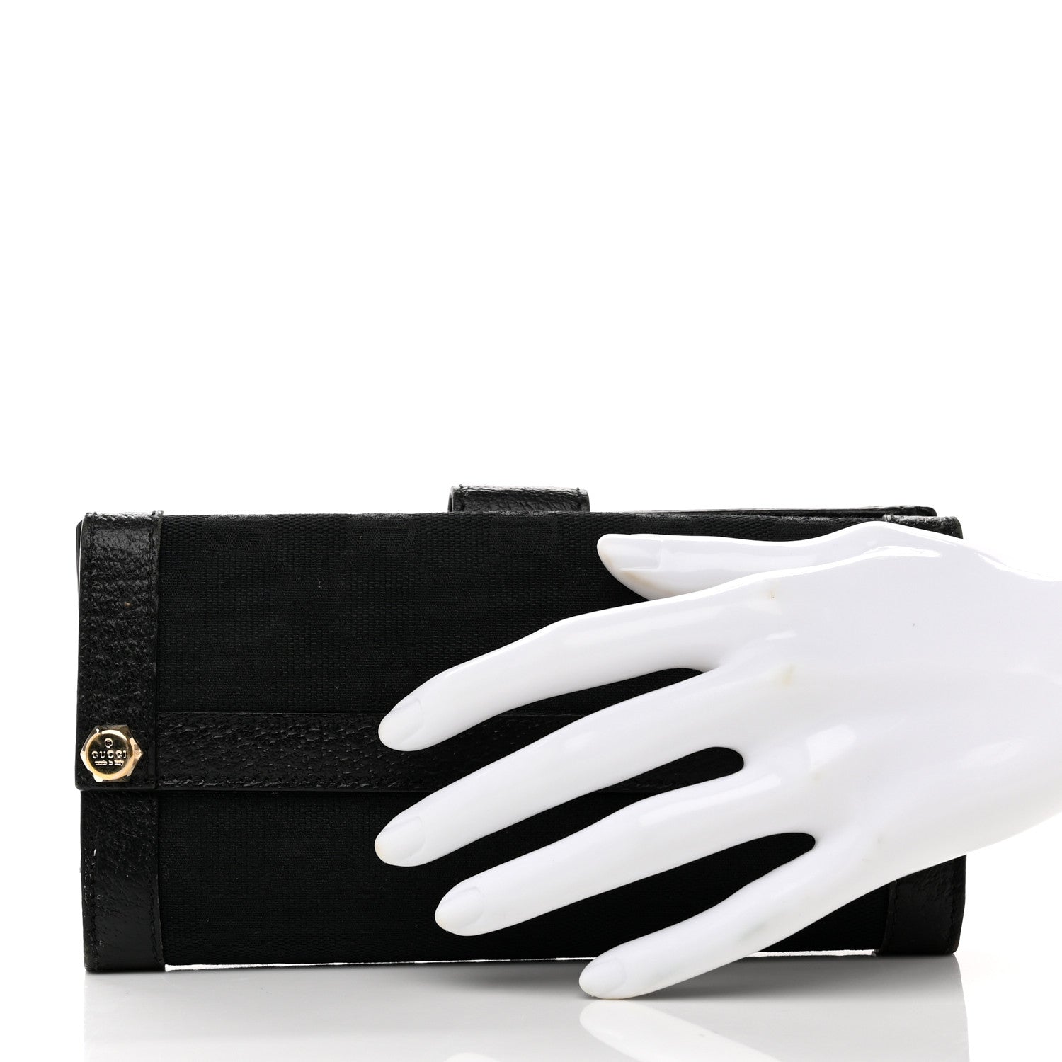 Gucci Monogram Continental Charmy Wallet Black 2 of 9