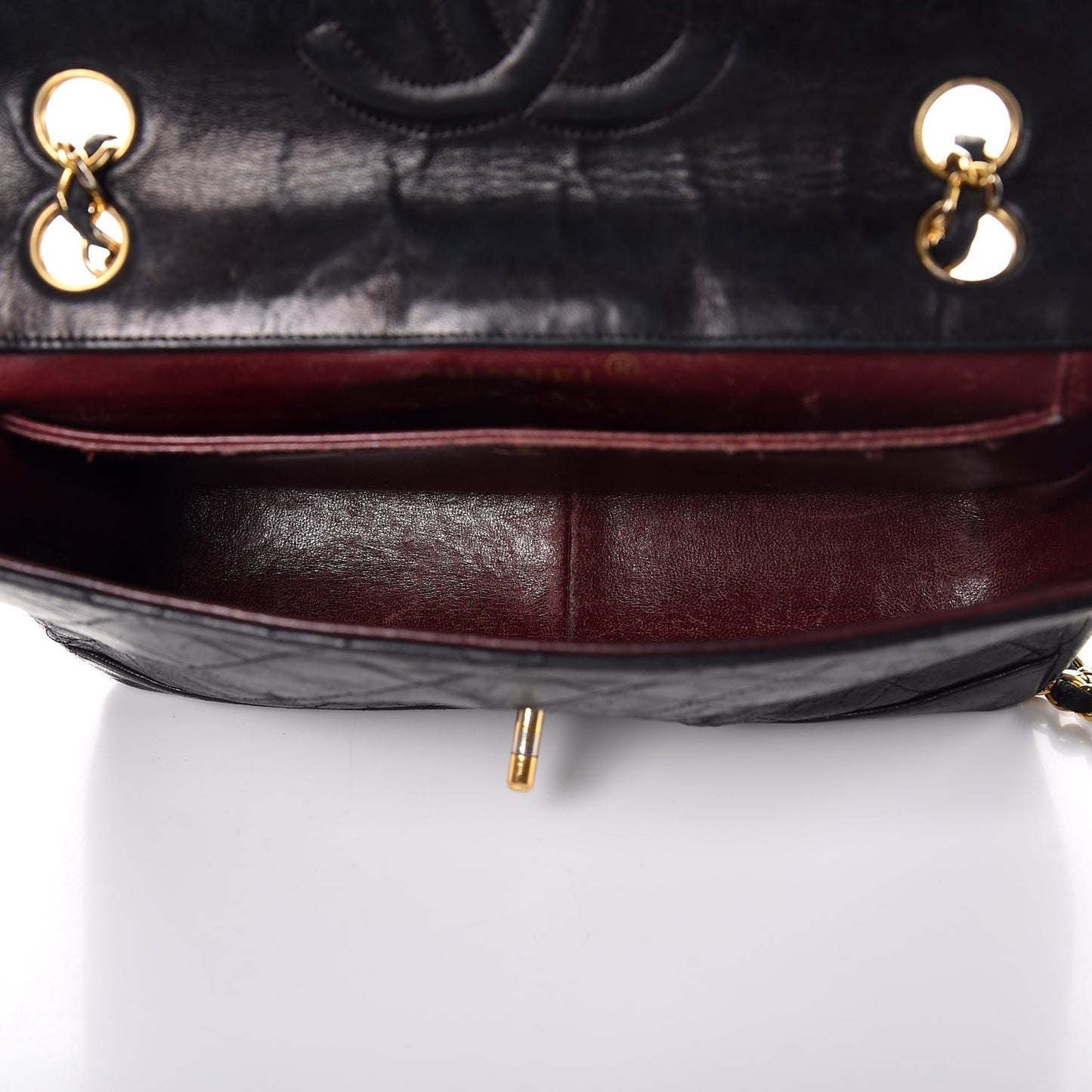 Lambskin Quilted Medium Single Flap Black