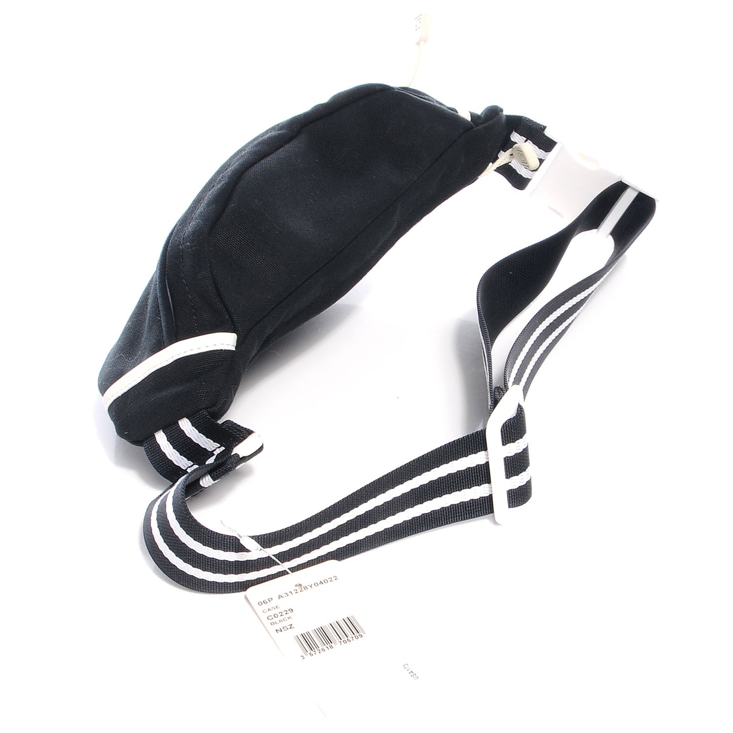 Nylon Sport Waist Bag Black White
