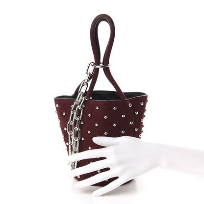 Alexander Wang Suede Studded Mini Roxy Bucket Bag Burgundy 2 of 10