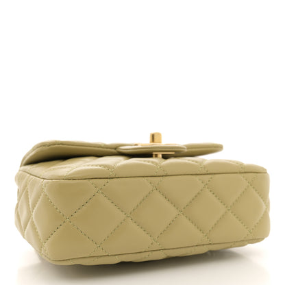 Chanel Lambskin Enamel Quilted Mini Coco Hearts Square Flap Light Green 4 of 10