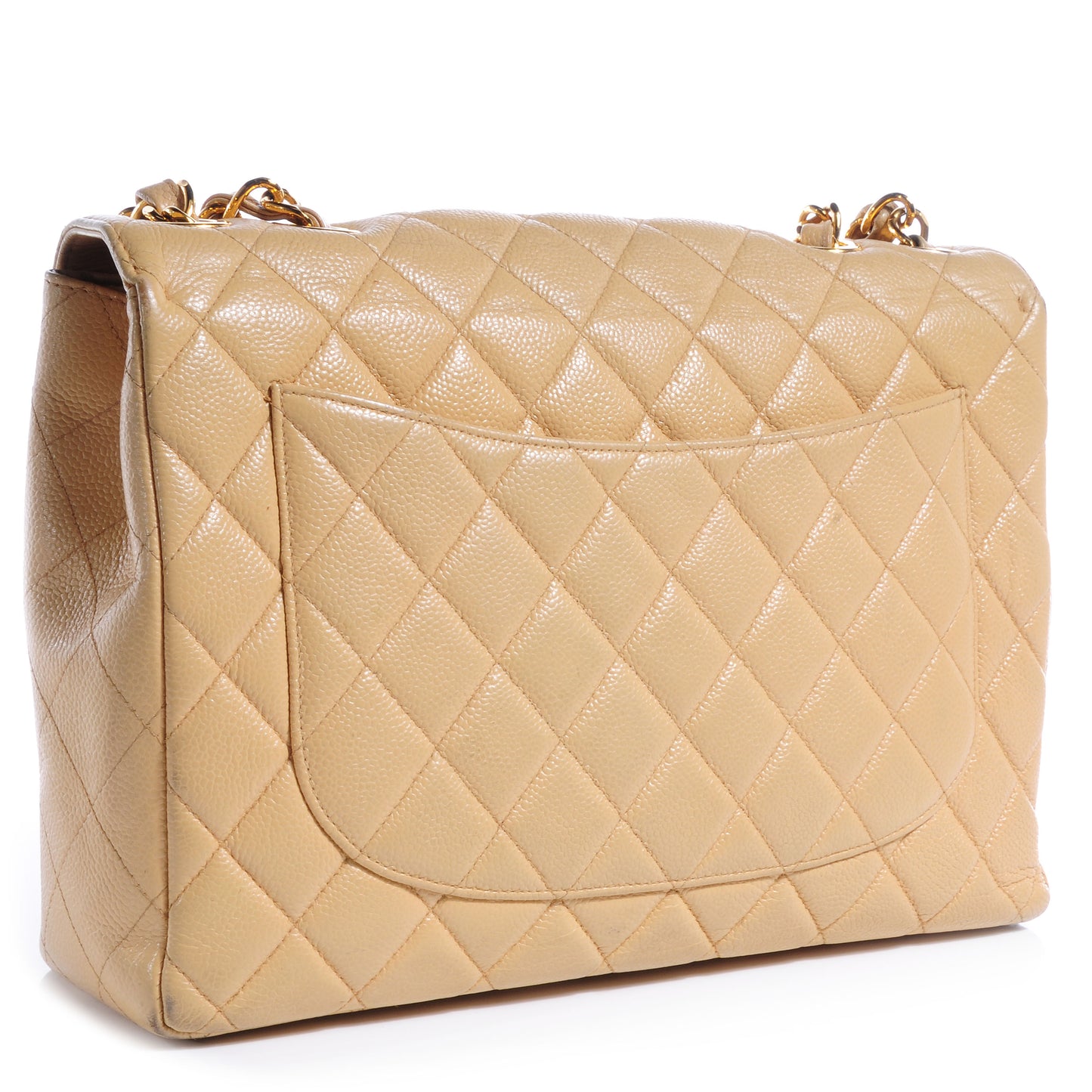 Caviar Jumbo Flap Beige
