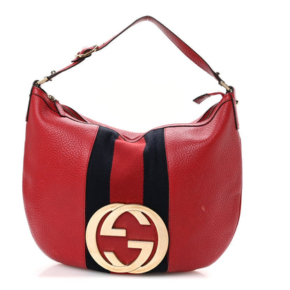 Gucci Calfskin Web Small Blondie Hobo Red 1 of 12