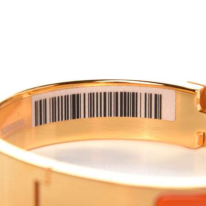 Hermes Enamel Narrow Clic Clac H Bracelet PM Orange 5 of 6