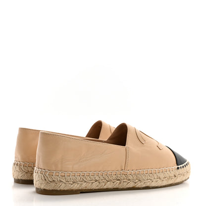 Chanel Lambskin CC Espadrilles 38 Beige Black 4 of 9