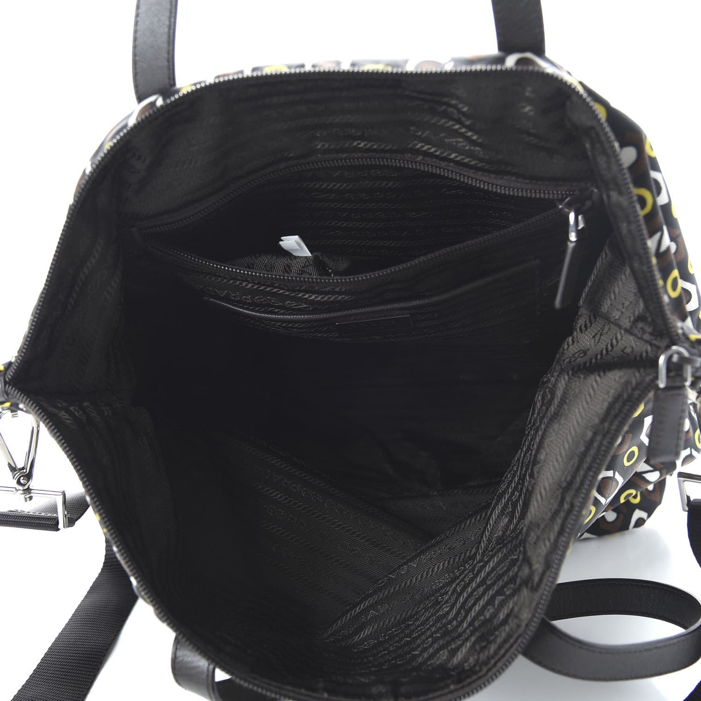 Tessuto Stampato Nylon Saffiano Print Tote Cacao