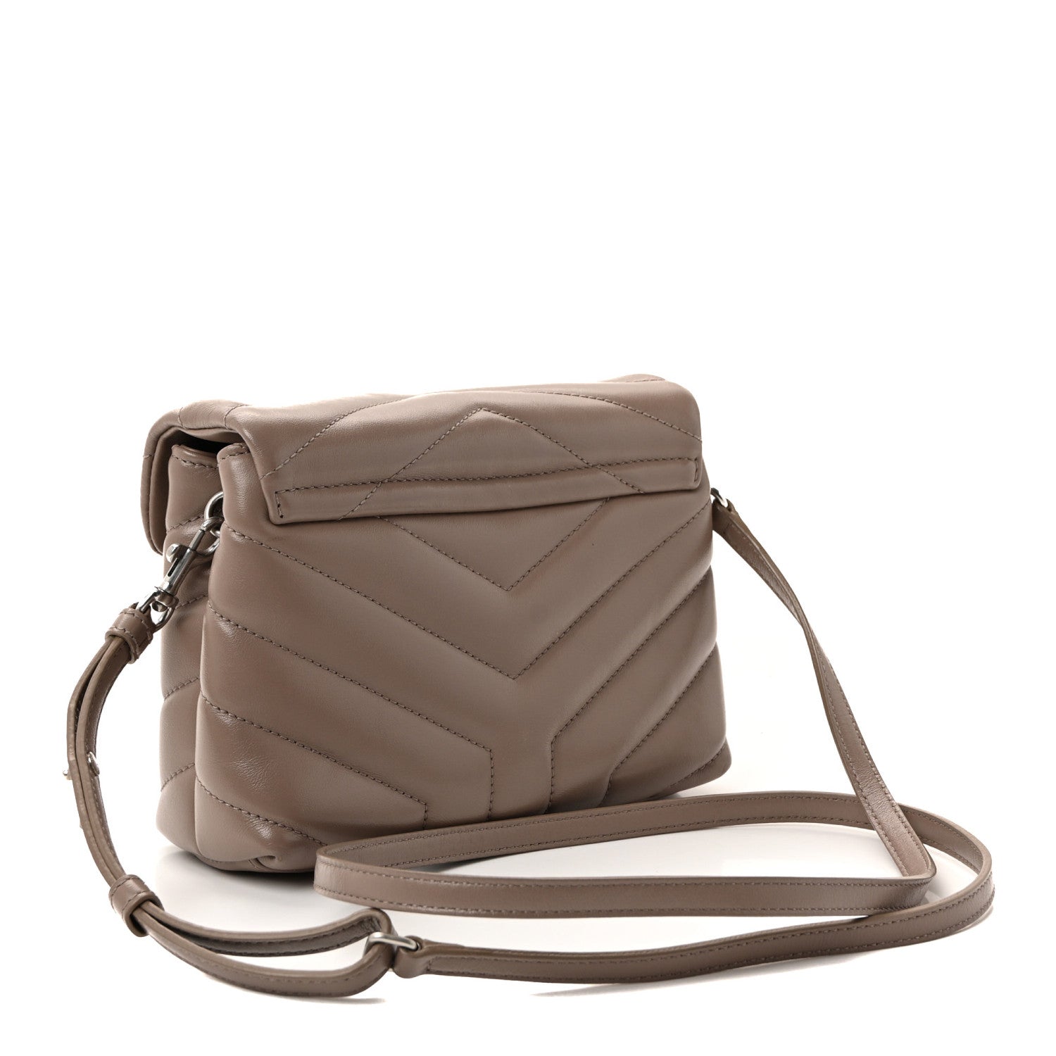 Saint Laurent Calfskin Y Quilted Monogram Toy Loulou Crossbody Bag Mink 3 of 9