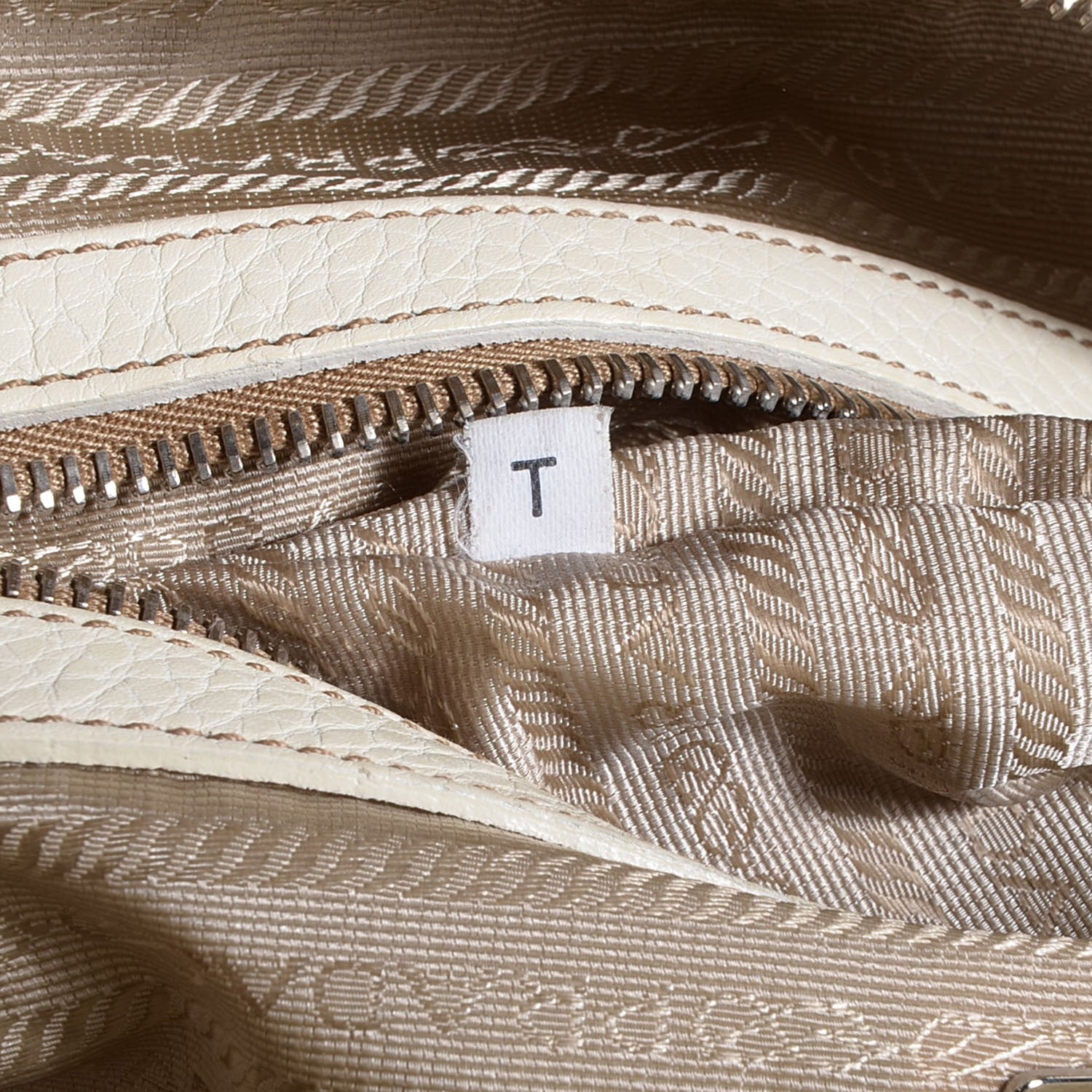 Prada Vitello Daino Print Bowler Talco 7 of 10