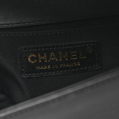Chanel Calfskin Chevron Quilted Medium Boy Flap Black 5 of 9