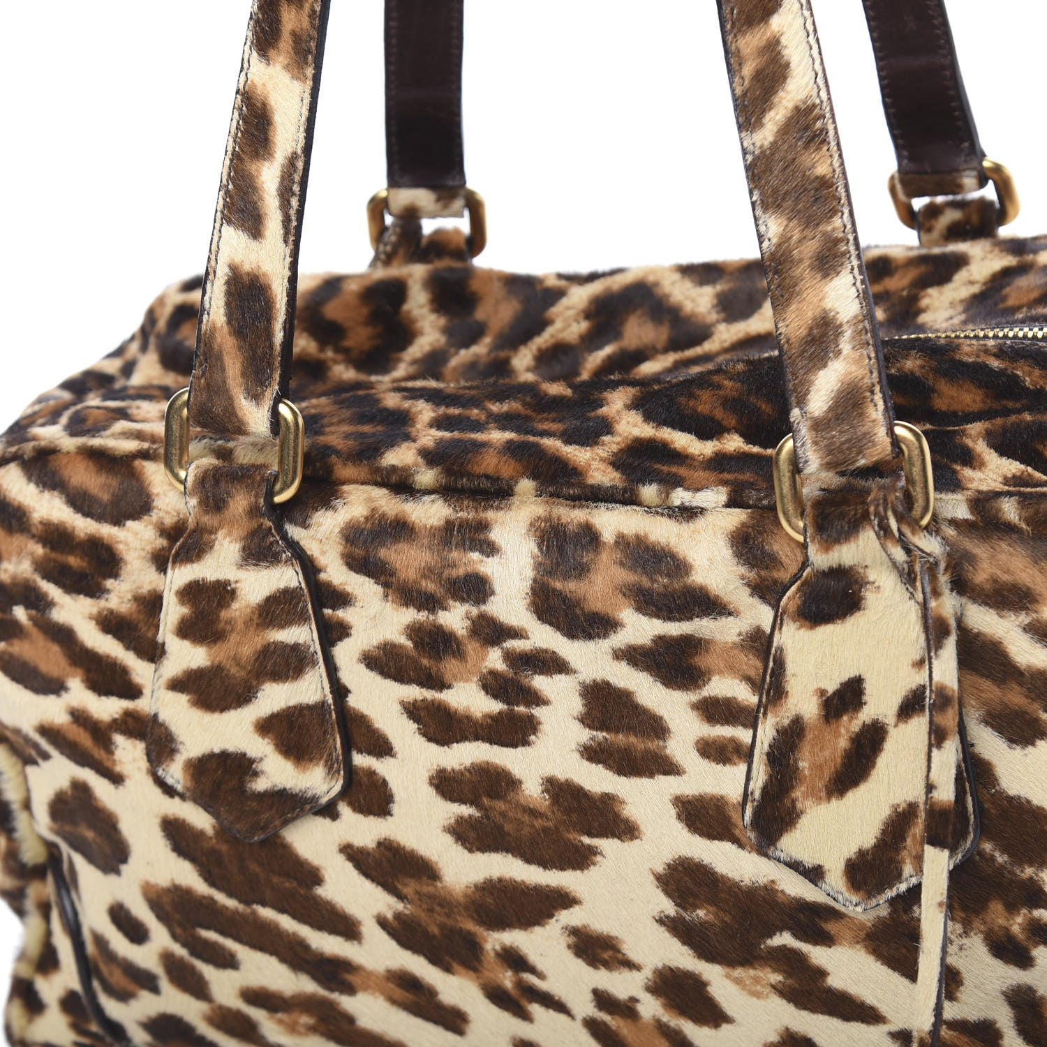 Prada Calf Hair Leopard Print Shoulder Bag Avorio 16 of 18