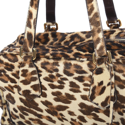 Prada Calf Hair Leopard Print Shoulder Bag Avorio 16 of 18