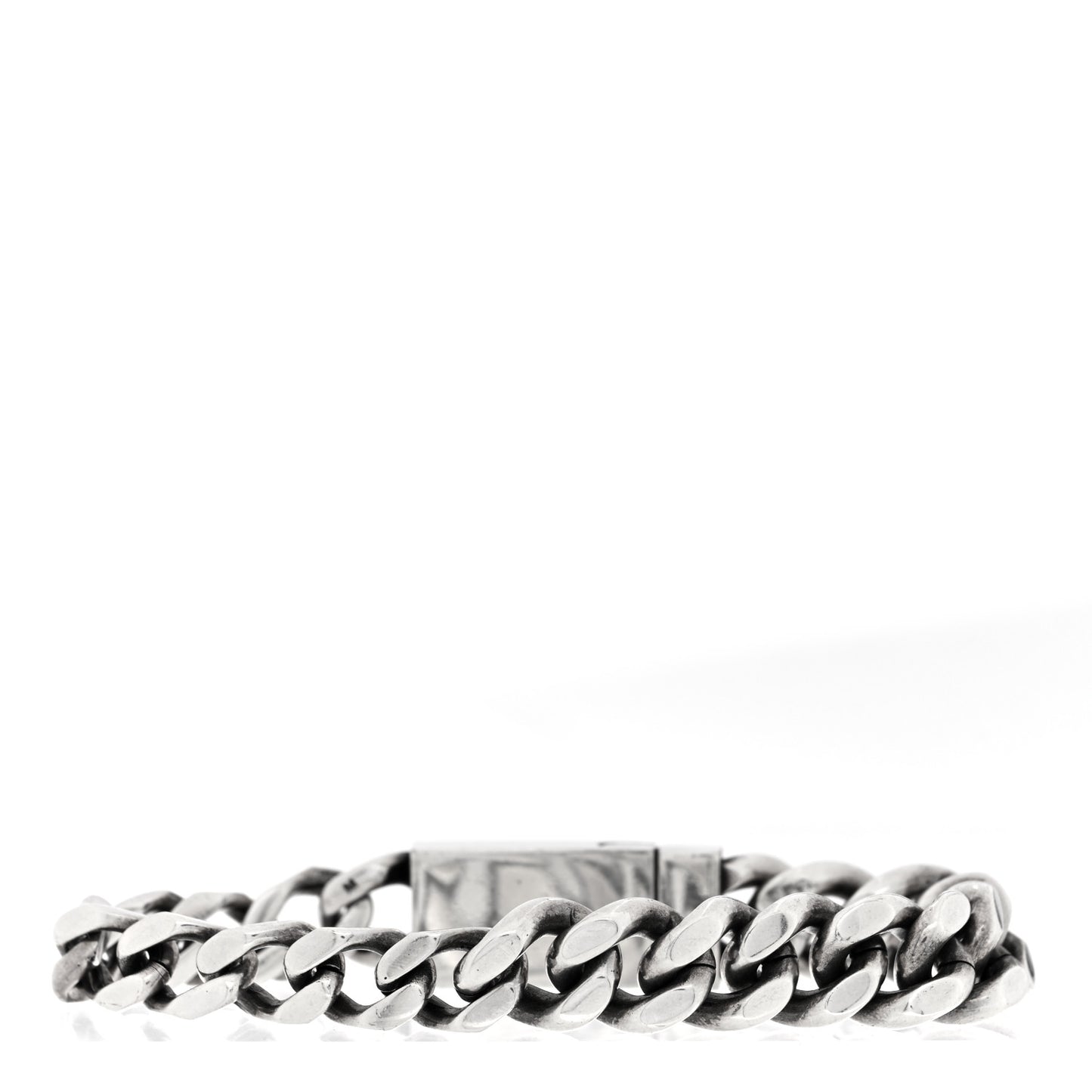 Metal Curb Chain Bracelet Oxidized Silver